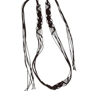 Macrame Wood Bead Fringe Boho Hippie 70’s Style Belt
